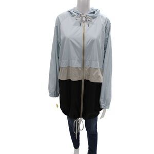 Nikki Jones Women Windbreaker Jacket Blue Zip Long Sleeve Casual Size XL